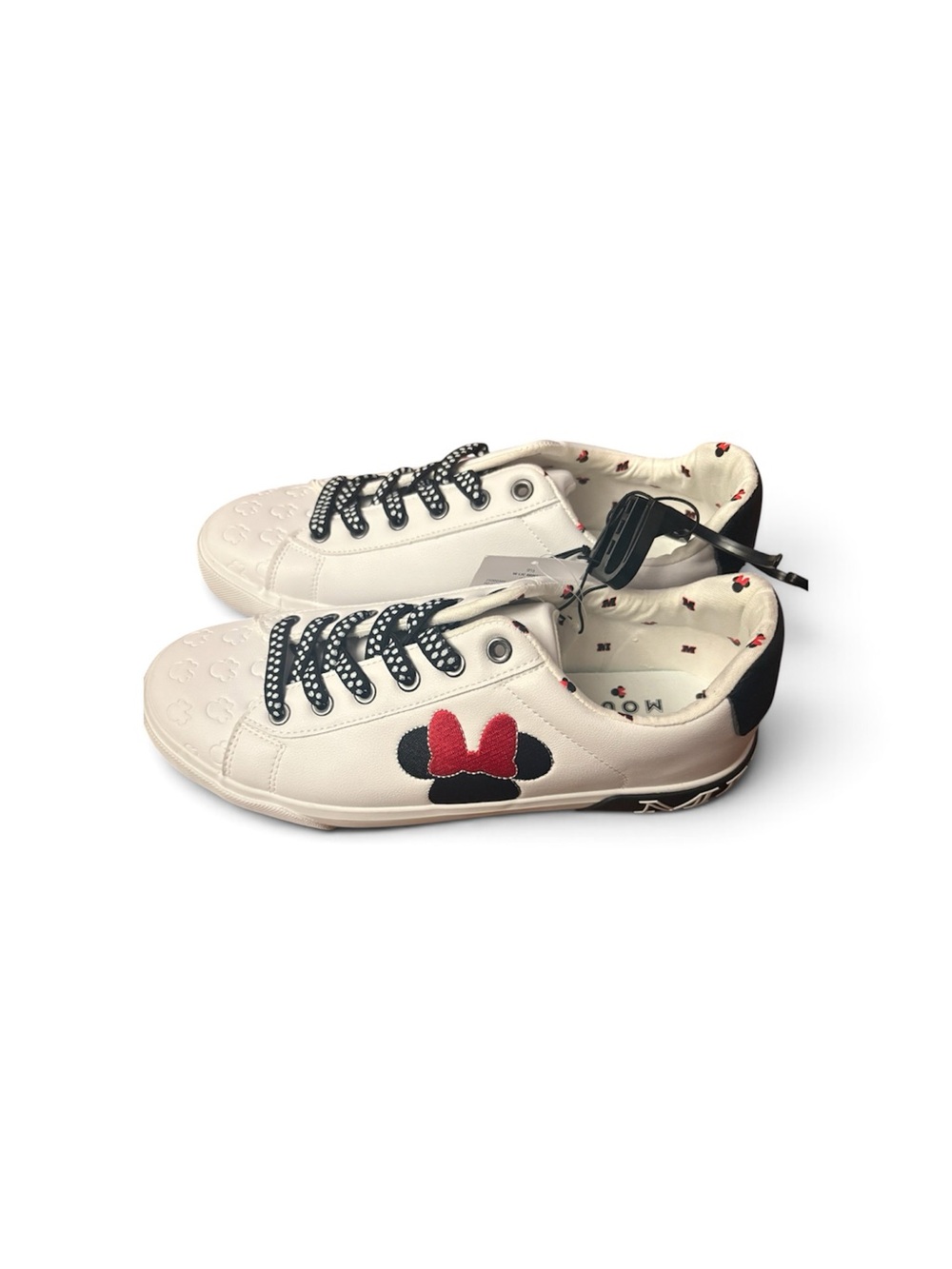 Disney Cream Sneakers with Black and Red Minnie Accent
